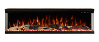 Cheminée électrique murale 50''/60'' avec flamme réaliste, chauffage électrique intérieur à vue 3 côtés
