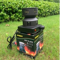 Estufa eléctrica de arranque de carbón de coco, placa caliente, quemador de carbón más rápido duradero, 120V ~ 600W con mango, parrilla y estante de acero inoxidable