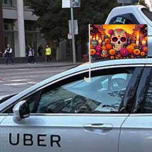 Drapeau <span class=keywords><strong>de</strong></span> fenêtre <span class=keywords><strong>de</strong></span> voiture sur le thème du Jour des Morts au Mexique, <span class=keywords><strong>prix</strong></span> bas, 12x18 pouces, logo personnalisé - Product Image 6