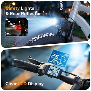 Vélos de montagne électriques Qlife Racer US, livraison gratuite, 500 W, pneus larges, 48 V, 10,4 Ah - Product Image 5