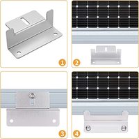 Corigy RV Montage Support noir en forme de Z Support de montage de panneau solaire pour caravane de bateau