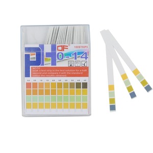 Bandelettes de test de pH universelles 0-14 pour papier, testeur de tournesol (100 unités, taille de bandelette non spécifiée), pour urine, laboratoire, eau, emballage en boîte plastique, bandelettes de test de pH large - Product Image 1