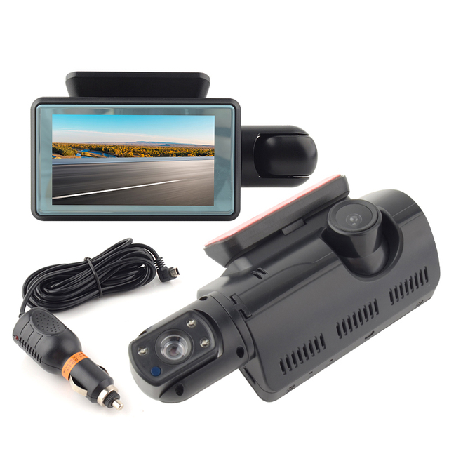Dual Lens 360 Dash Cam 3.0 Inch Car Black Box G-sensor Dash Cam Front and Rear 4K Night Vision