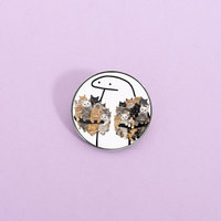 Vente en gros usine, en stock : Pin's de revers en émail souple, broche ronde motif chat mignon, pour la décoration de vêtements et de sacs à dos