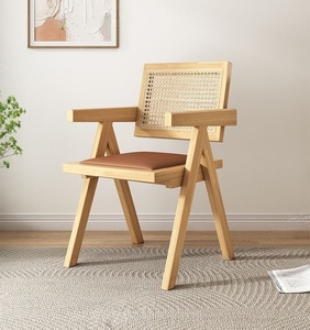 Silla de Comedor Moderna de Madera Maciza y Cuero, Venta al por Mayor de Fábrica Jinshan, para Cocina, Hogar, Estudio, Cafetería y Sala de Estar - Product Image 3