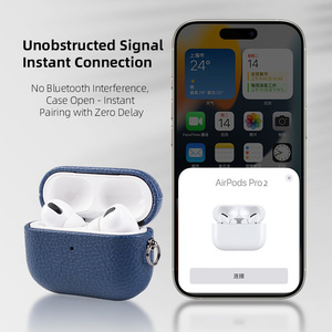 Étui pour écouteurs de style motif litchi de haute qualité au <span class=keywords><strong>prix</strong></span> d'usine pour <span class=keywords><strong>Apple</strong></span> AirPods 1/<span class=keywords><strong>2</strong></span> 1 <span class=keywords><strong>2</strong></span> 3 4 AirPods Pro2 - Product Image 5