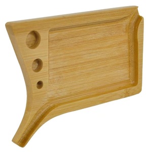 Bandeja de madera minimalista y creativa para cigarrillos, mesa de trabajo creativa con forma de embudo y ranuras para enrollar cigarrillos, mesa de trabajo de madera para cigarros y - Product Image 1