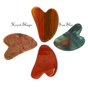 Gua Sha-masajeador Facial personalizado de cuarzo rosa, piedra de Jade para masaje Facial, tabla de ágata GuaSha - Product Image 1