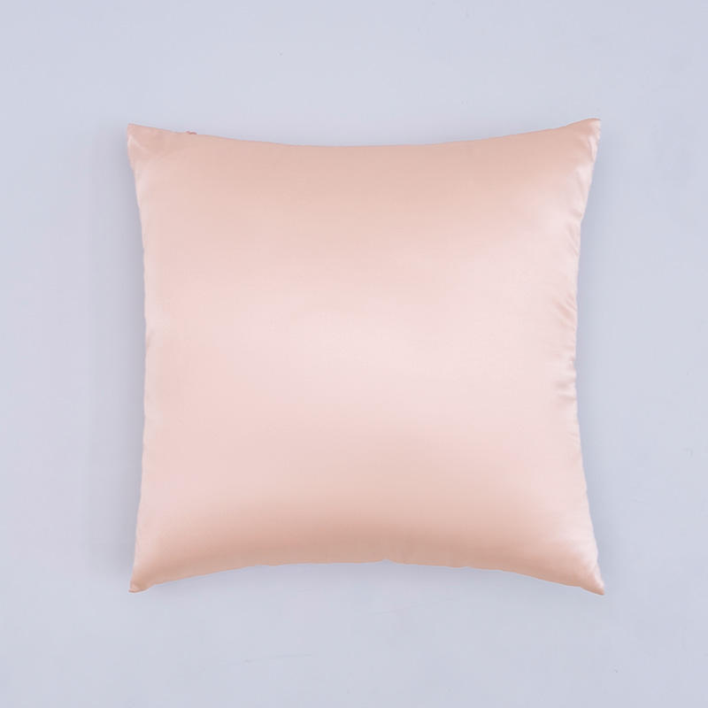 หมอนรองหลังผ้าไหมสีชมพู 19momme