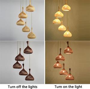 Paquete <span class=keywords><strong>de</strong></span> 2 Lámparas Colgantes Beige en Forma <span class=keywords><strong>de</strong></span> Ajo, Decoración para el Hogar, Lámpara <span class=keywords><strong>de</strong></span> Bambú Natural para Cocina, Comedor, Sala <span class=keywords><strong>de</strong></span> Estar - Product Image 6