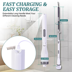 Nouvelle brosse de nettoyage électrique puissante 6 en 1 4000mAh avec têtes de brosse en nylon remplaçables portable pour la cuisine et la salle de bain - Product Image 2