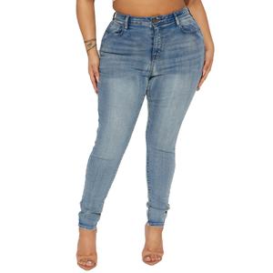 Jeans Ajustados de Cintura Alta con Lavado Vintage, Casuales y a la Moda, Precio al por Mayor - Product Image 6