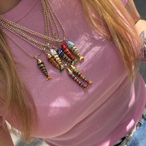 FY Hợp Thời Trang Đồ Trang Sức Quà Tặng Mặt Dây Chuyền Vòng Cổ Chuỗi Thép Không Gỉ 3D Drop Oil Cá Vàng Người Yêu Biển May Mắn Cá Mặt Dây Chuyền Vòng Cổ - Product Image 2