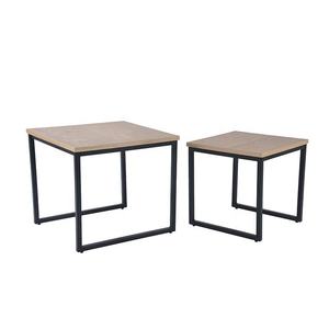 Mesa de Centro Moderna de Madera con Tapa de Vidrio y Patas de Metal, Muebles Económicos para Sala de Estar, Gran Venta - Product Image 1