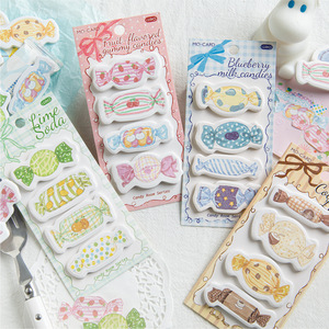 Notes autocollantes Kawaii en forme de bonbons, autocollants mémo pour agenda en forme de bonbons gélifiés aux fruits aquarelle, blocs-notes décoratifs de la série Candy Room - Product Image 5