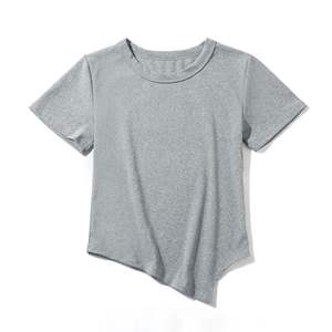 T-shirts d'été décontractés pour femmes, coupe ajustée, respirants, en tricot, à manches courtes, unis - Product Image 6