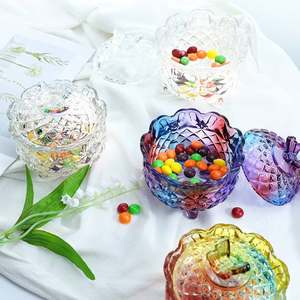 Boîte <span class=keywords><strong>à</strong></span> bonbons en cristal embossé royal avec couvercle, bol <span class=keywords><strong>à</strong></span> <span class=keywords><strong>bijoux</strong></span> <span class=keywords><strong>sur</strong></span> <span class=keywords><strong>pied</strong></span>, buffet de mariage, pot de rangement de cuisine, 10 oz - Product Image 6