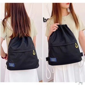 Hot Sale Custom Logo Travel School Sports Gym String Nylon <b>Drawstring</b> <b>Backpack</b> Bag with Zipper Pocket for Students - Product Image 3