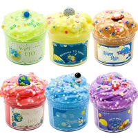 Slime bleu en forme de gâteau, non collant, super doux, jouet de boue, cadeaux d'anniversaire pour enfants de 4 à 12 ans, slime beurre DIY, cadeau de fête pour filles et garçons