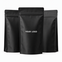 Sachet Mylar Noir Mat de Qualité FDA Supérieure, Anti-Odeur, Ziplock, Doypack Autoportant pour Emballage Alimentaire de Luxe, Personnalisé, Haute Barrière
