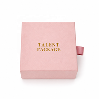 Boîte en carton rose premium avec tiroir, revêtement UV, emballage cadeau biodégradable, lamination brillante, finition mate