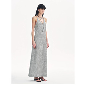 Abito estivo in lino con ricami di paillettes "Galaxy Trace" - Product Image 3