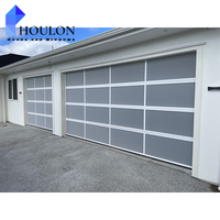 Porte de garage sectionnelle automatique en alliage d'aluminium avec verre dépoli, design personnalisé, très demandée, pour villa