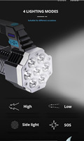 Lampe de poche portable haute puissance 4000LM à 7 LED pour l'extérieur, camping, rechargeable par USB, lampe torche LED COB+XPE