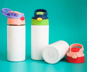 12oz 350ml White Body Color Lid Sippy Children Cup Sublimation <b>Blank</b> Kids <b>Water</b> <b>Bottle</b> - Product Image 4