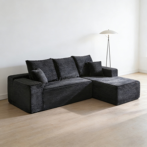 <span class=keywords><strong>Canapé</strong></span> modulaire multifonctionnel en forme de L, neuf, avec housse en <span class=keywords><strong>tissu</strong></span> peluche long <span class=keywords><strong>confortable</strong></span> et mousse de soutien robuste, convertible en lit - Product Image 1