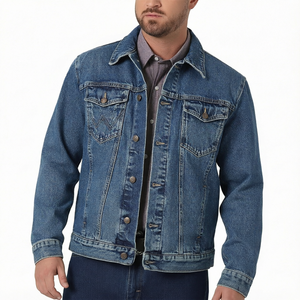 Hot Selling Fancy Men's Denim <b>Jacket</b> Stylish Casual Jean <b>Jacket</b> for Men Trendy Streetwear Denim Coat Distressed Denim <b>Jacket</b> - Product Image 1