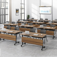Système de table de conférence pliable et mobile avec plateau stratifié pour salles de séminaire et de réunion