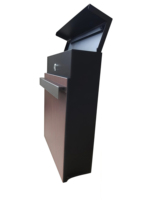 Boîte aux lettres extérieure moderne en métal imprimé UV effet bois, sécurisée et verrouillable, pour maison, jardin et extérieur moderne