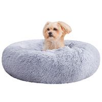 Lit pour animaux de compagnie en fourrure artificielle moelleux à motif solide de petite taille en gros