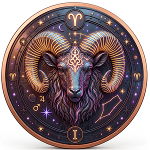 Moneta Segno Zodiacale Ariete in Rame Puro 999 da 1 oz, Rilievo 3D ad Alta Definizione, Colorazione UV, Effetto Proof-like, Oggetto da Collezione in Metallo con <span class=keywords><strong>Oroscopo</strong></span> - Product Image 4