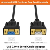 Cable Adaptador de Consola Serial USB 2.0 a Puerto COM DB9 RS232 Hembra con Chip FTDI