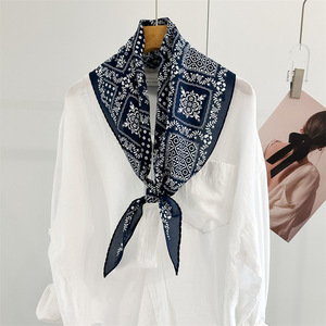 Écharpe en soie 100% soie <span class=keywords><strong>de</strong></span> mûrier crêpe <span class=keywords><strong>de</strong></span> Chine, dentelle et motif losanges, style vintage <span class=keywords><strong>Maillard</strong></span> imprimé, pour femme, musulmane, <span class=keywords><strong>de</strong></span> haute qualité - Product Image 4