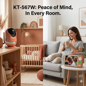 Cámara de Vigilancia para Bebés KT-567W OEM ODM con Logotipo Personalizado, Detección de Llanto por IA, Seguimiento Automático PTZ, Protocolo Privado, Monitor de Seguridad - Product Image 4
