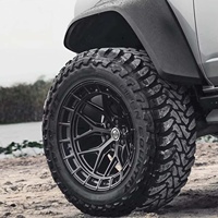 Velg Forged Monoblock Off-Road Custom 16 17 18 20 22 24 Inch Matte Black Rims 6x135 6x139.7 5x127 untuk Jeep Wrangler Ford Bronco