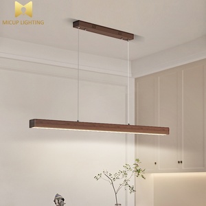 Luminaire suspendu de salle à manger en <span class=keywords><strong>bois</strong></span> <span class=keywords><strong>long</strong></span>, style minimaliste américain Wabi Sabi, industriel, haute performance, moderne, style nordique - Product Image 1