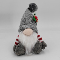 Ensemble de gnomes de Noël en tissu faits à la main, Tomte Nisse Gonk suédois avec barbe et tresses, figurine décorative de table pour les fêtes