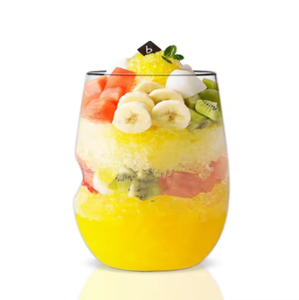 Verre à vin sans pied de forme spéciale transparent de 12 oz, avec indentations pour les doigts, coupe à dessert, incassable, recyclable, style classique américain - Product Image 2