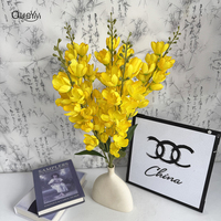 Fleur artificielle de haute qualité, grande begonnie à 5 branches et grandes pétales, personnalisable, vente en gros d'usine, pour la décoration intérieure QYYN-1187