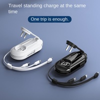 Kabel Charger Ponsel Retractable Paifanxing Multi-Fungsi Satu-Ke-Tiga Kompatibel untuk Transfer Data USB-C Grosir