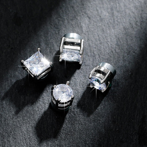 <span class=keywords><strong>Pendientes</strong></span> Magnéticos de Moda, Sin Perforación, para Unisex, de Acero Inoxidable con Zirconia Negra - Product Image 5