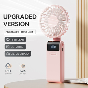 2026 New Handheld Fan USB Mini Portable Desktop Fan Foldable Neck-Mounted Fan with Phone Holder Function OEM/ODM Customization