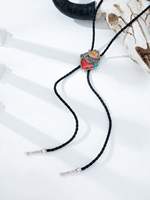 Collier Bolo WesternTill en alliage de zinc avec tête de taureau, turquoise et argent, style Rodeo du Sud-Ouest, pour femme, avec breloque taureau, idéal pour les cowgirls