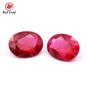 Redleaf đồ trang sức của chất lượng cao 3A hình bầu dục cắt tổng hợp Ruby đá quý 5 # Corundum trong các kích cỡ khác nhau lỏng đá quý - Product Image 6