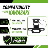 Soporte de matrícula de aluminio CNC para Kawasaki Ninja 250 400 Z250 Z300 Z400 2018-2025, kit de eliminación de guardabarros trasero (Tail Tidy)