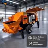 Pompe à béton électrique sur remorque avec une productivité de 22 m³/h, moteur et roulement pour un coulage stable dans les projets de construction